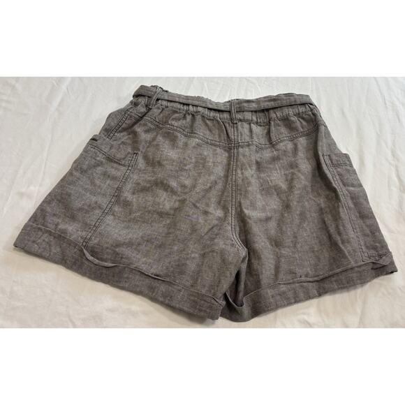 Anthropologie Hei Hei Marnie Sz S Shorts Gray Linen Pull On Cuffed Resort Beach - Picture 2 of 8